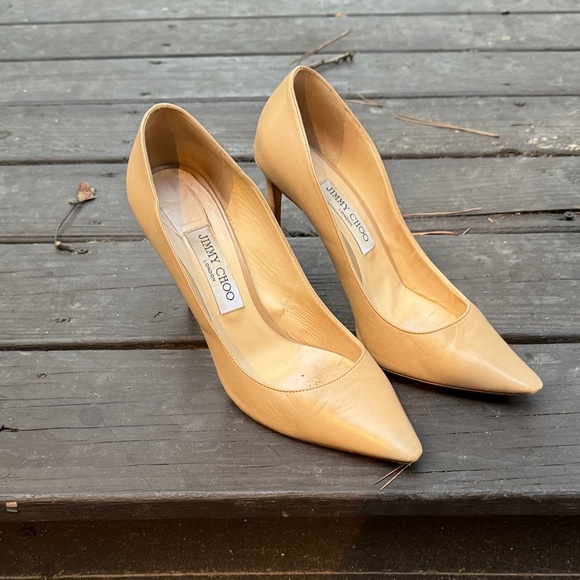 Jimmy Choo Nude Leather Pumps size 39 - Picture 1 of 7